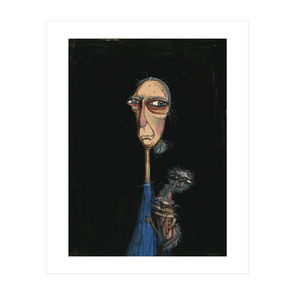 Woman Holding A Chihuahua (Print Only)