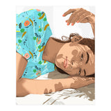 Feel the Sun from Both Sides, Summer Bohemian Woman Illustration, Vibrant Colorful Portrait Painting (Print Only) thumbnail