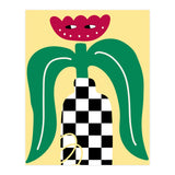 Flower Character in Checker Vase (Print Only) thumbnail