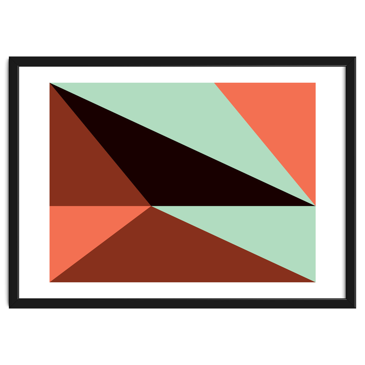Geometric Shapes No. 17 - pink, brown, mint green & black