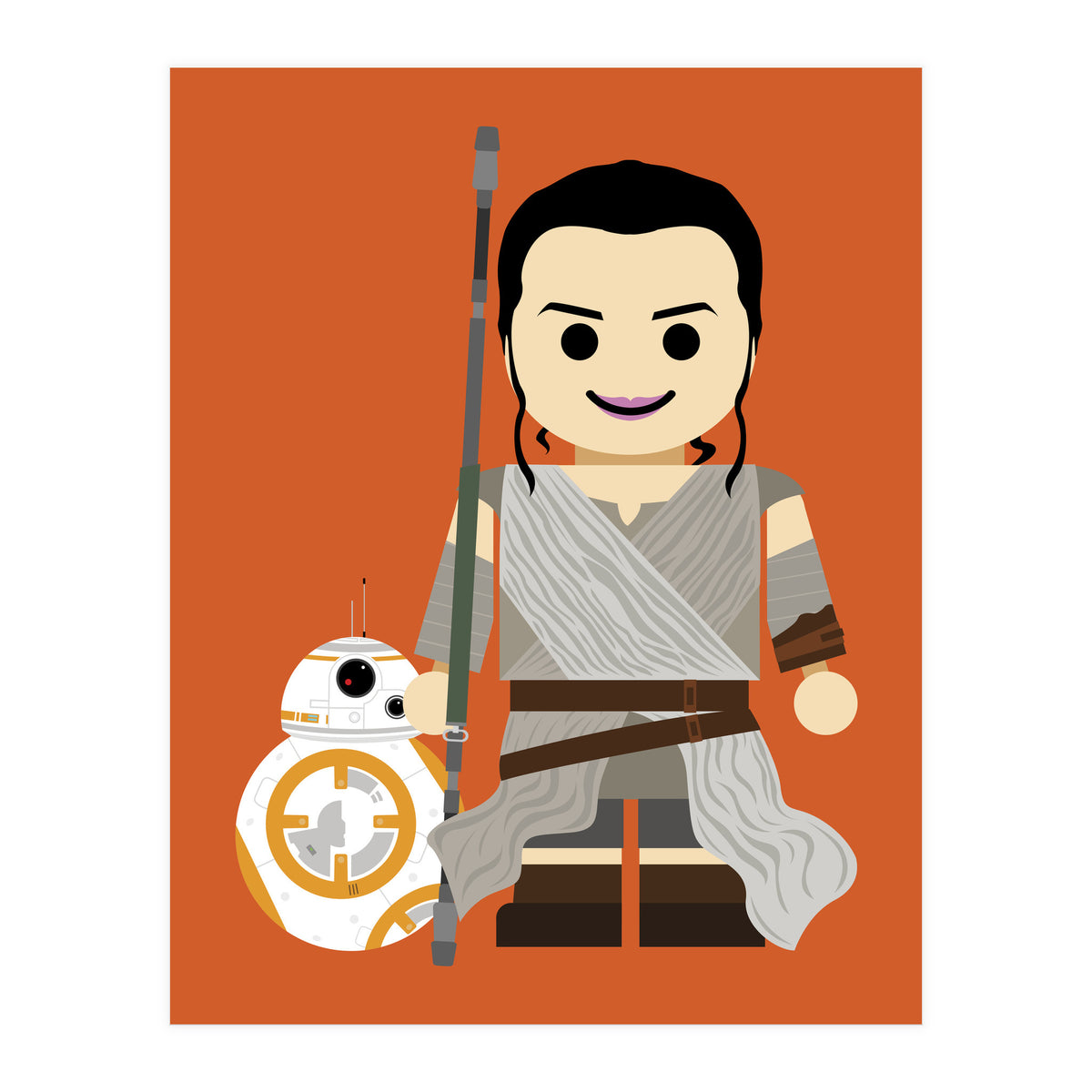 BB8 and Rey Toy (Print Only)