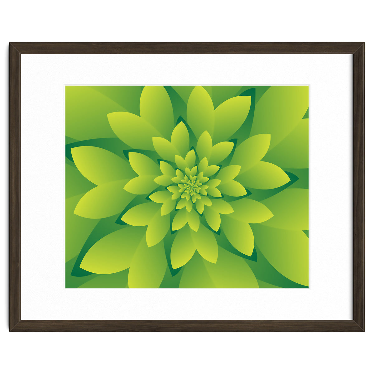 Abstract Green Floral Design 3D ART