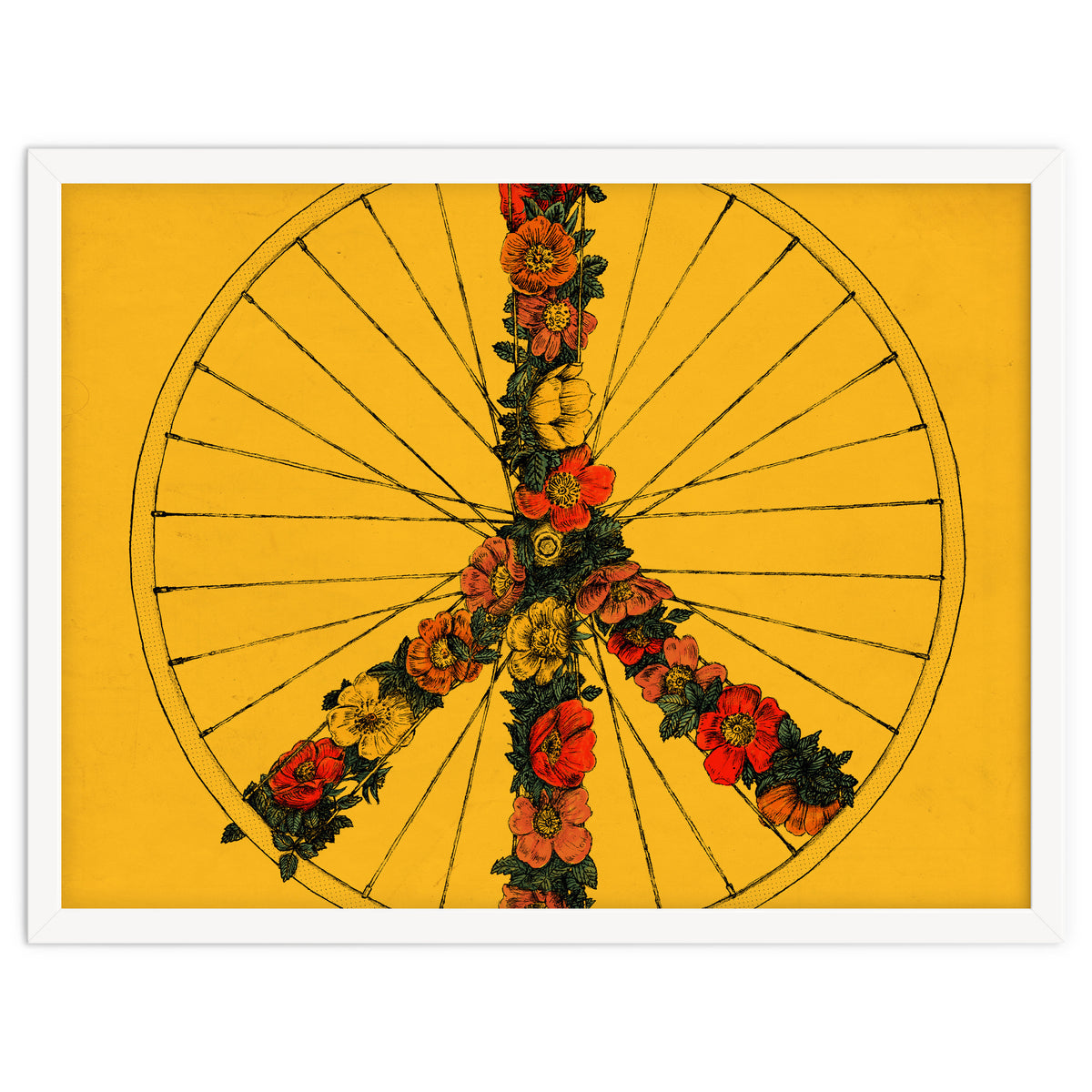 Peace And Bike Yellow