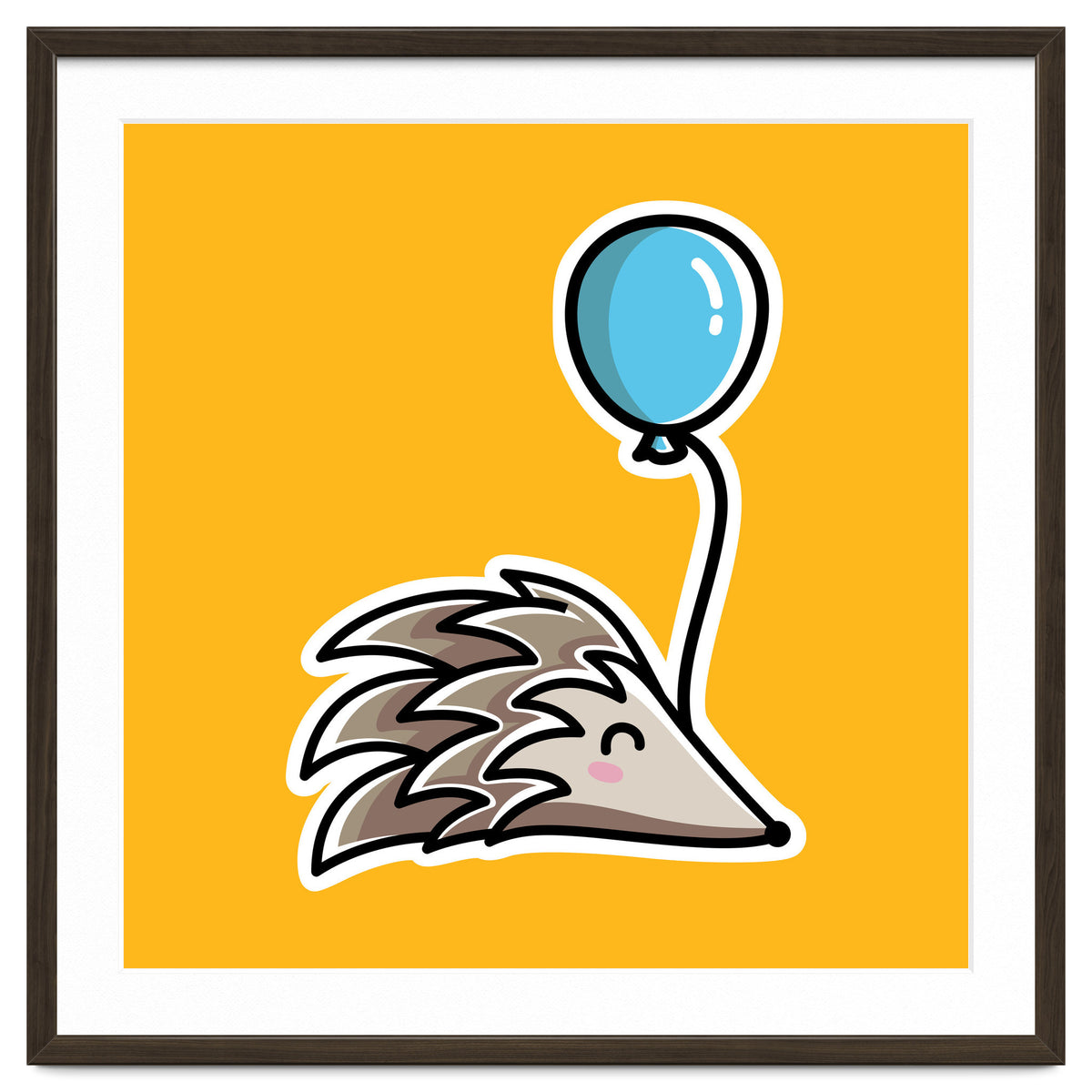 Kawaii Cute Hedgehog With Balloon