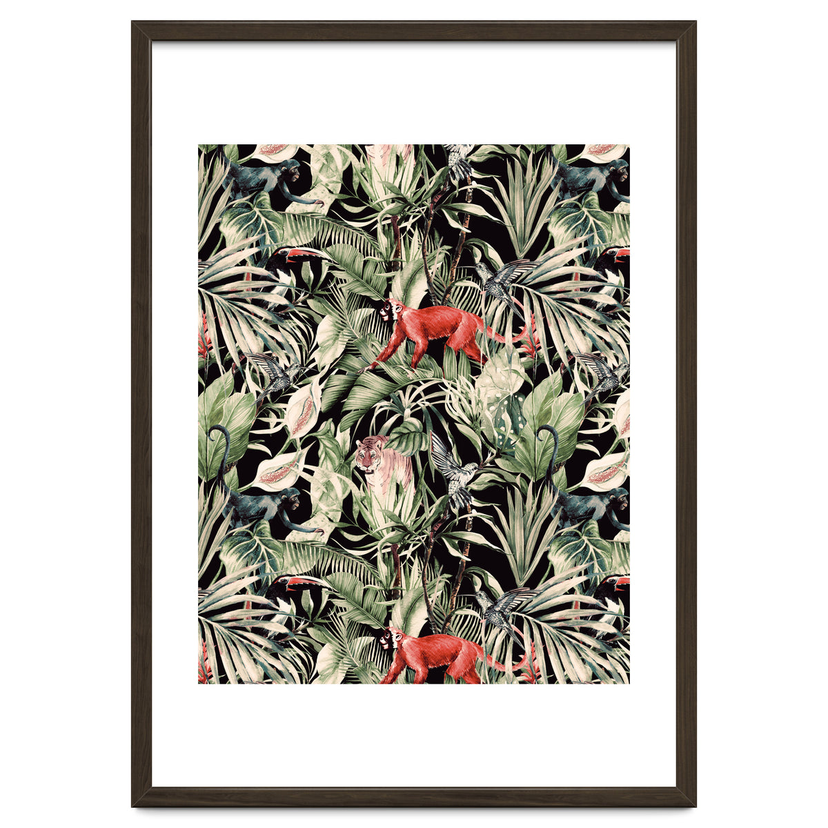 Animals In The Dark Of The Jungle