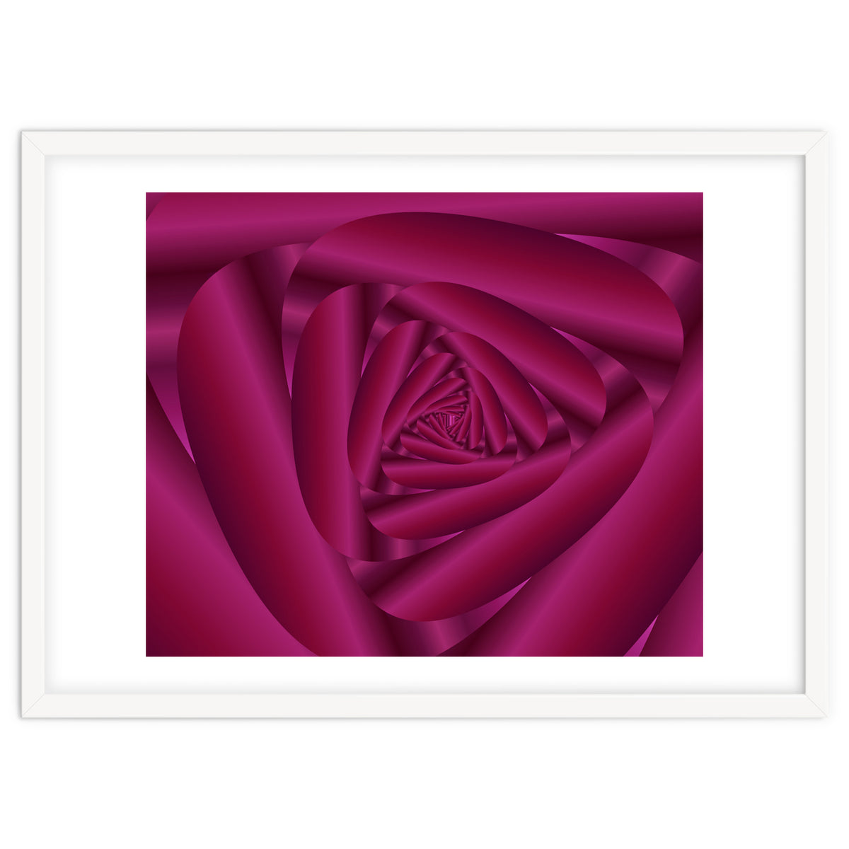 Pink Color Rose Swirl Art