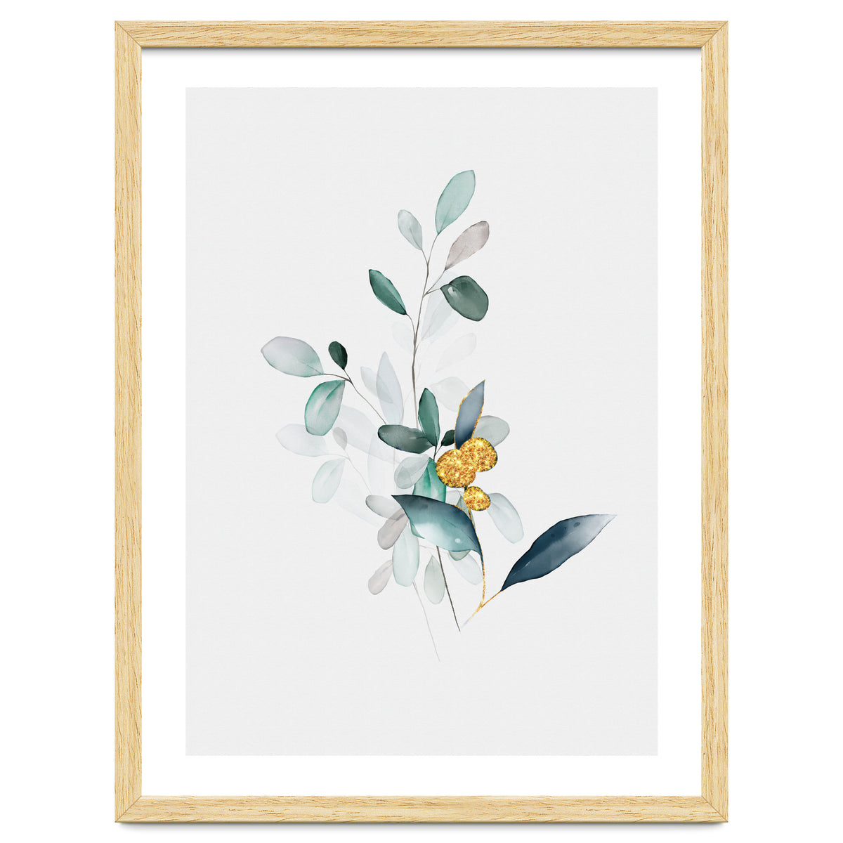 Modern Botanical Gold & Sage Study 02