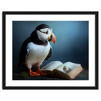 Puffin Reading a Book