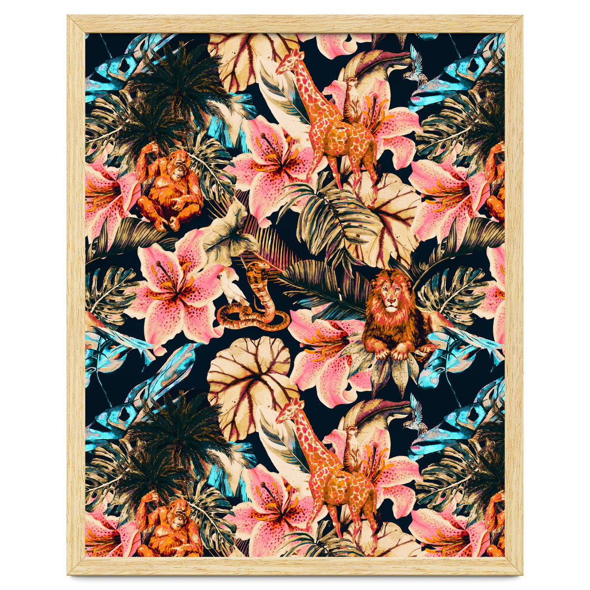 Wild animals in the dark of the jungle 02