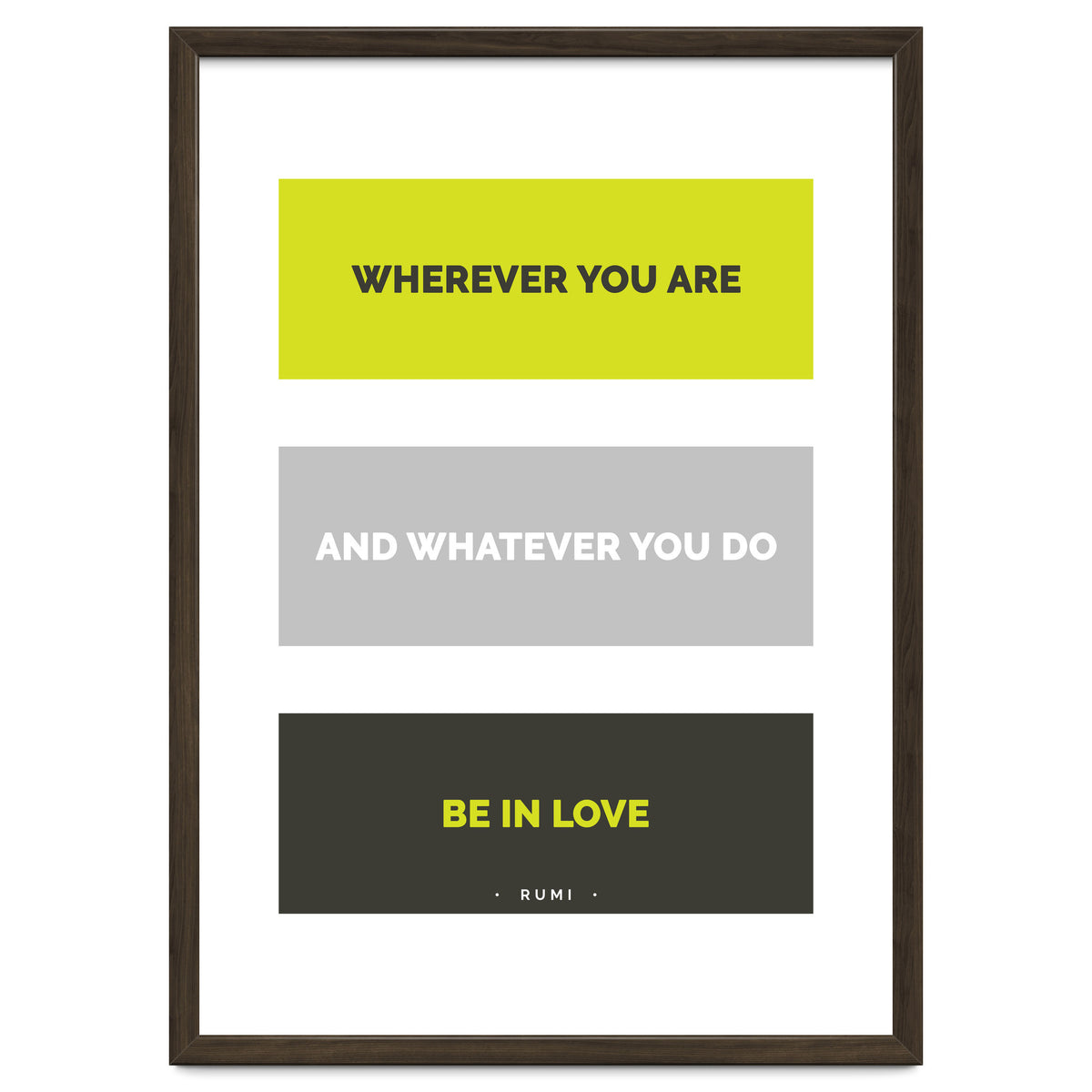 Be In Love - Rumi Quote Typography