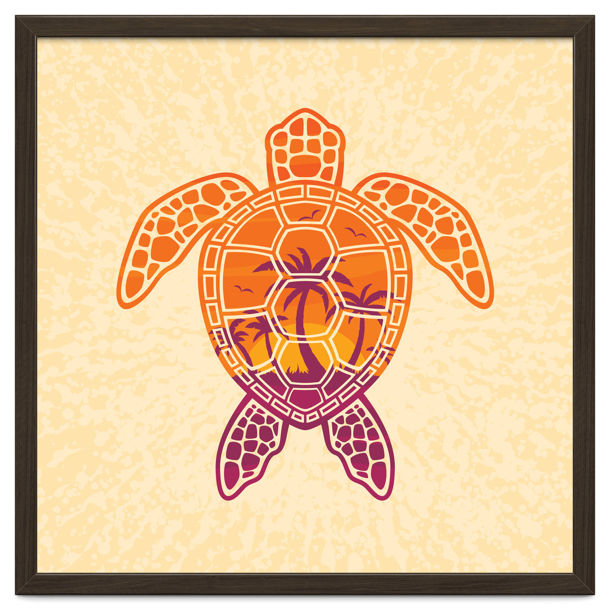 Tropical Sunset Sea Turtle Design
