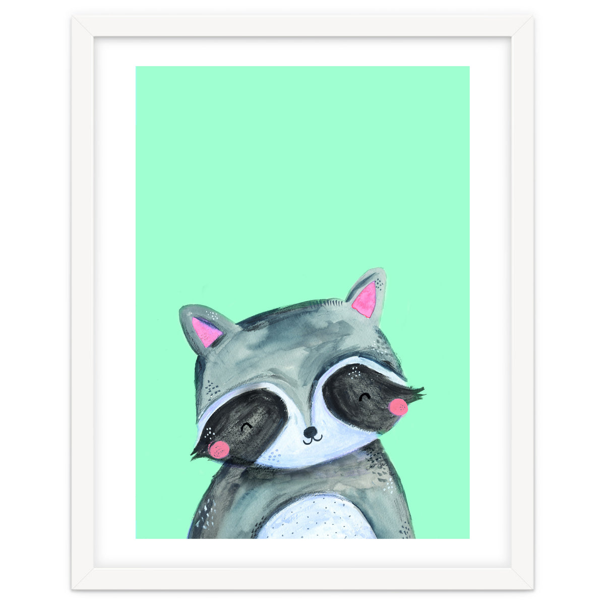 Woodland Racoon On Mint