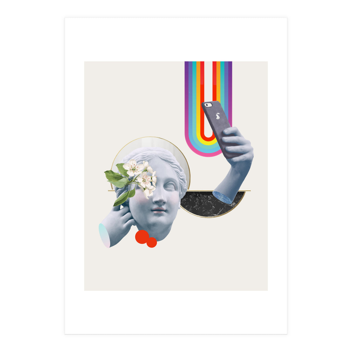 Greek Goddess Rainbow Selfie By Pear (Print Only)