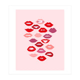 Lips Red with Pink Background (Print Only) thumbnail