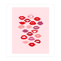 Lips Red with Pink Background (Print Only)