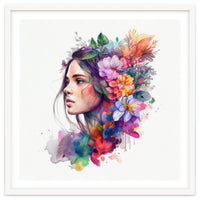 Watercolor Tropical Woman #12
