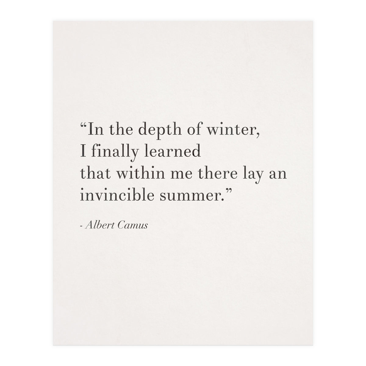 An Invincible Summer By Camus, White (Print Only)