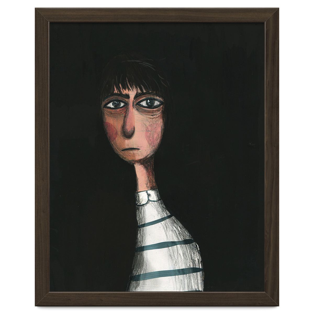 Seated Woman In Stripes