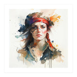 Watercolor Pirate Woman #4 (Print Only) thumbnail