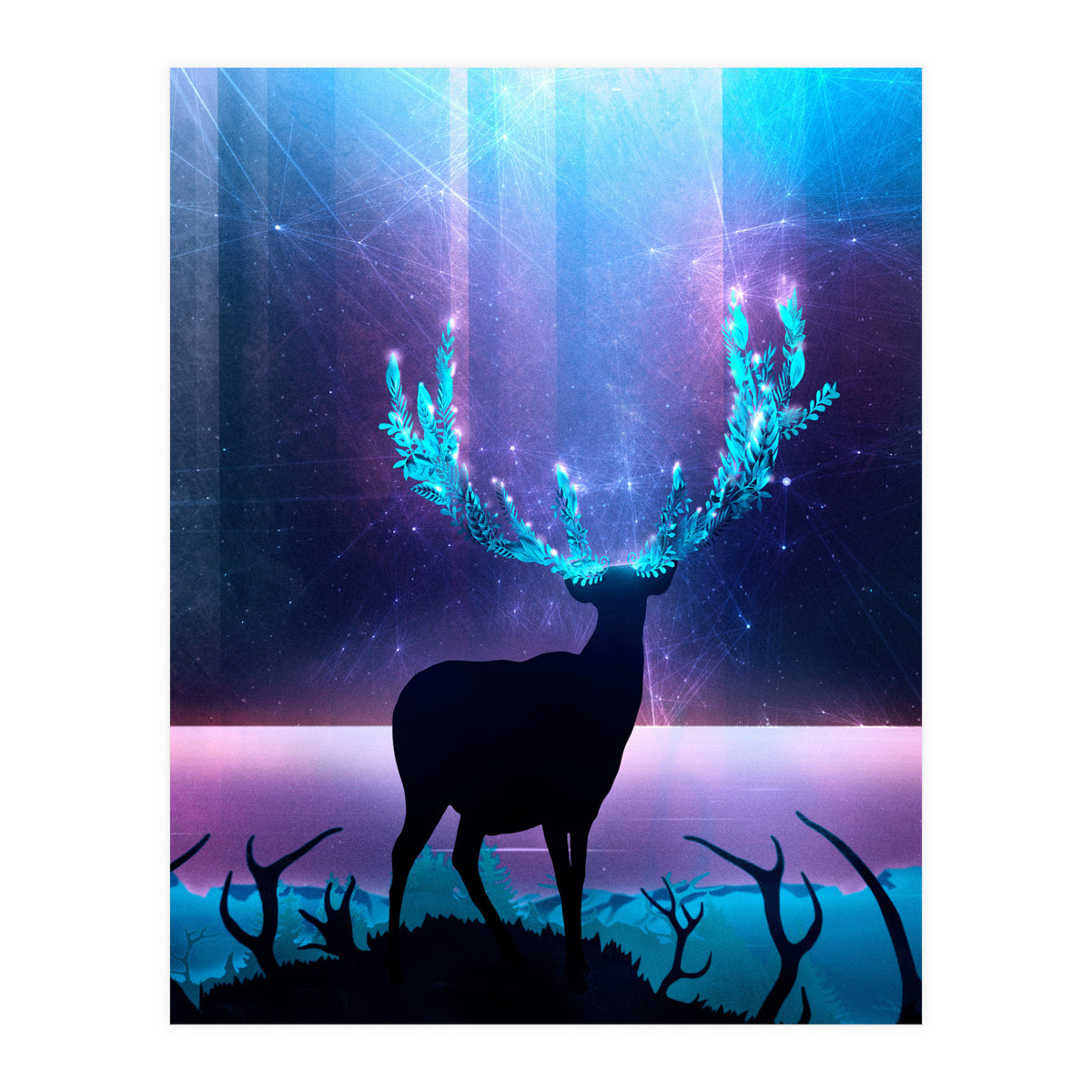 Greenery Deer - Sterling Magenta (Print Only)