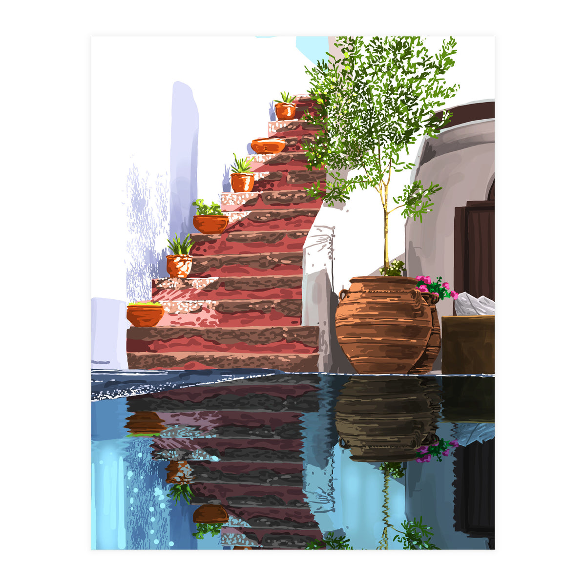 Serenity Weekend | Mindful Travel Greece Architecture | Rustic Earthy Swim Pool | Peace & Positivity (Print Only)