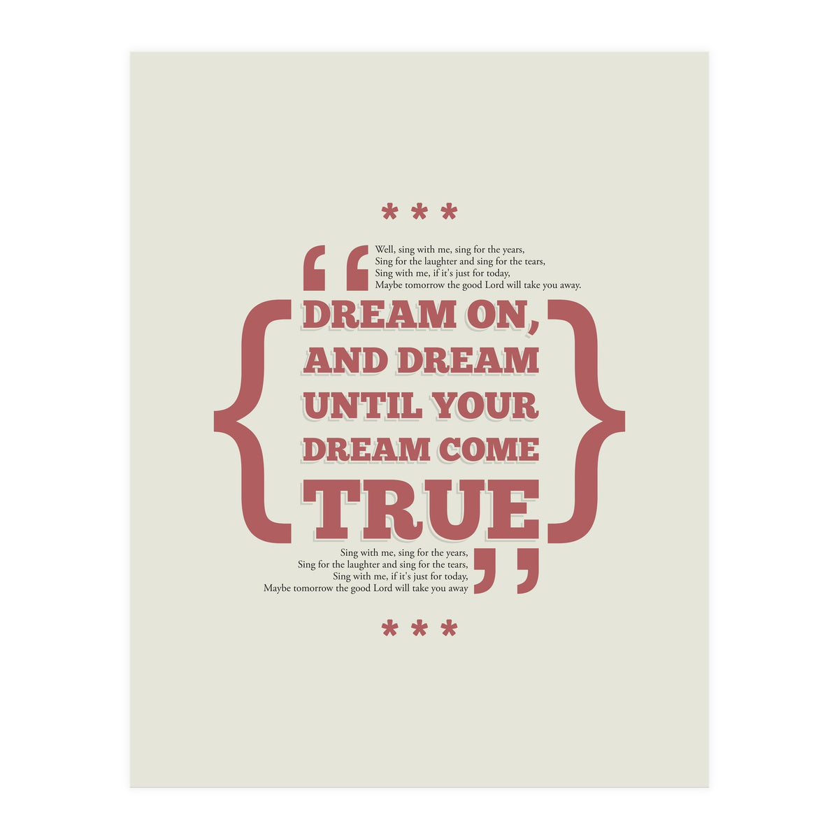 Dream On (Print Only)