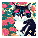 Pawsome, Curious Cat Pets, Animals Vintage Illustration, Whimsical Botanical Nature Wild, Bohemian Garden Floral (Print Only) thumbnail