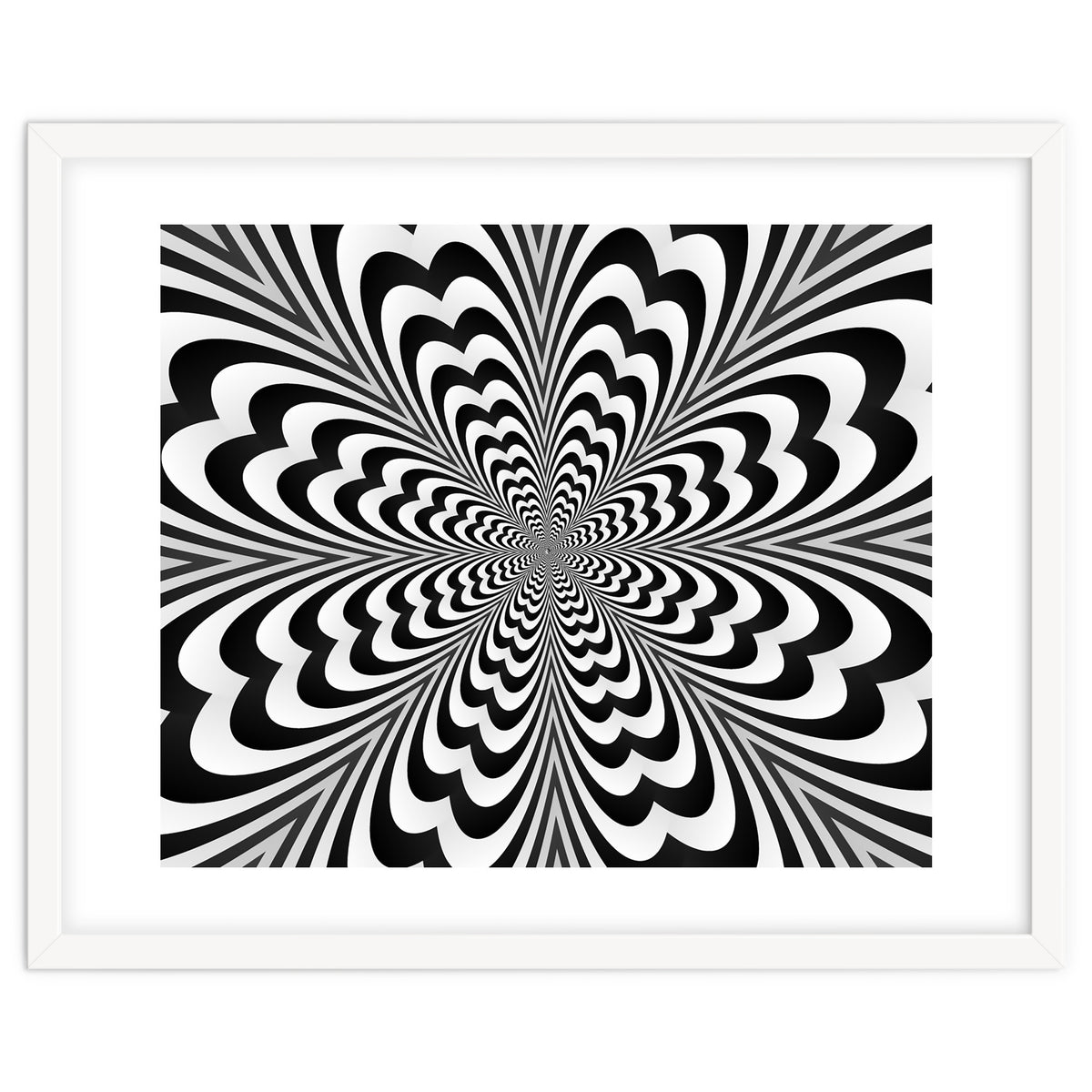 Abstract Spiral Black And White Optical Illusion