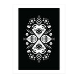 Scandinavian Folk Pattern Monochrome 01  (Print Only) thumbnail