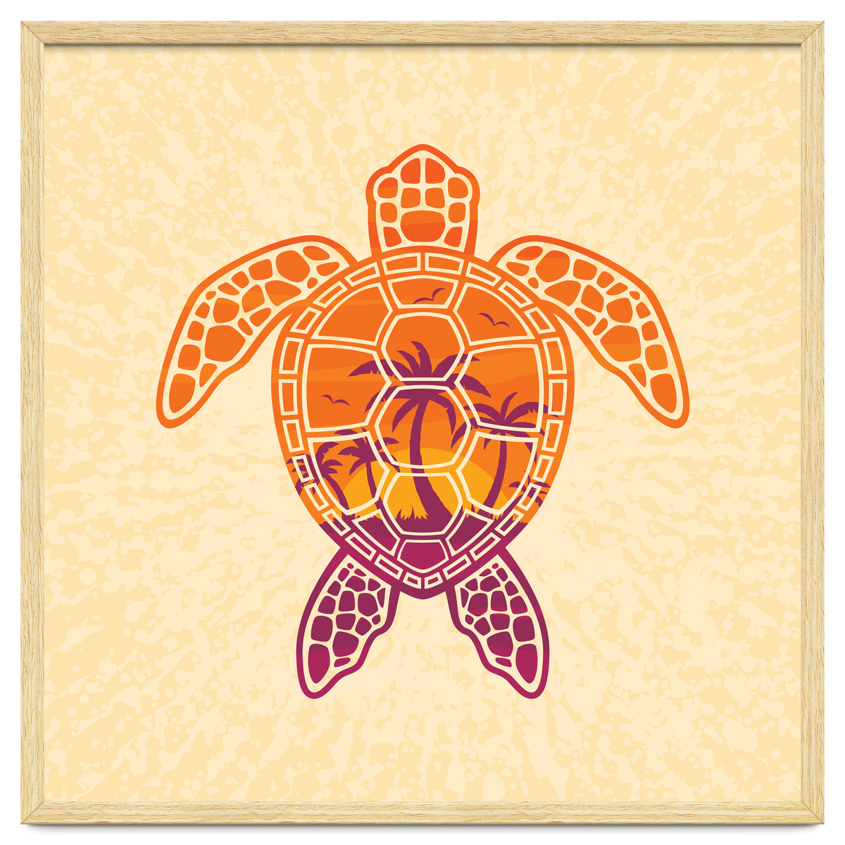 Tropical Sunset Sea Turtle Design