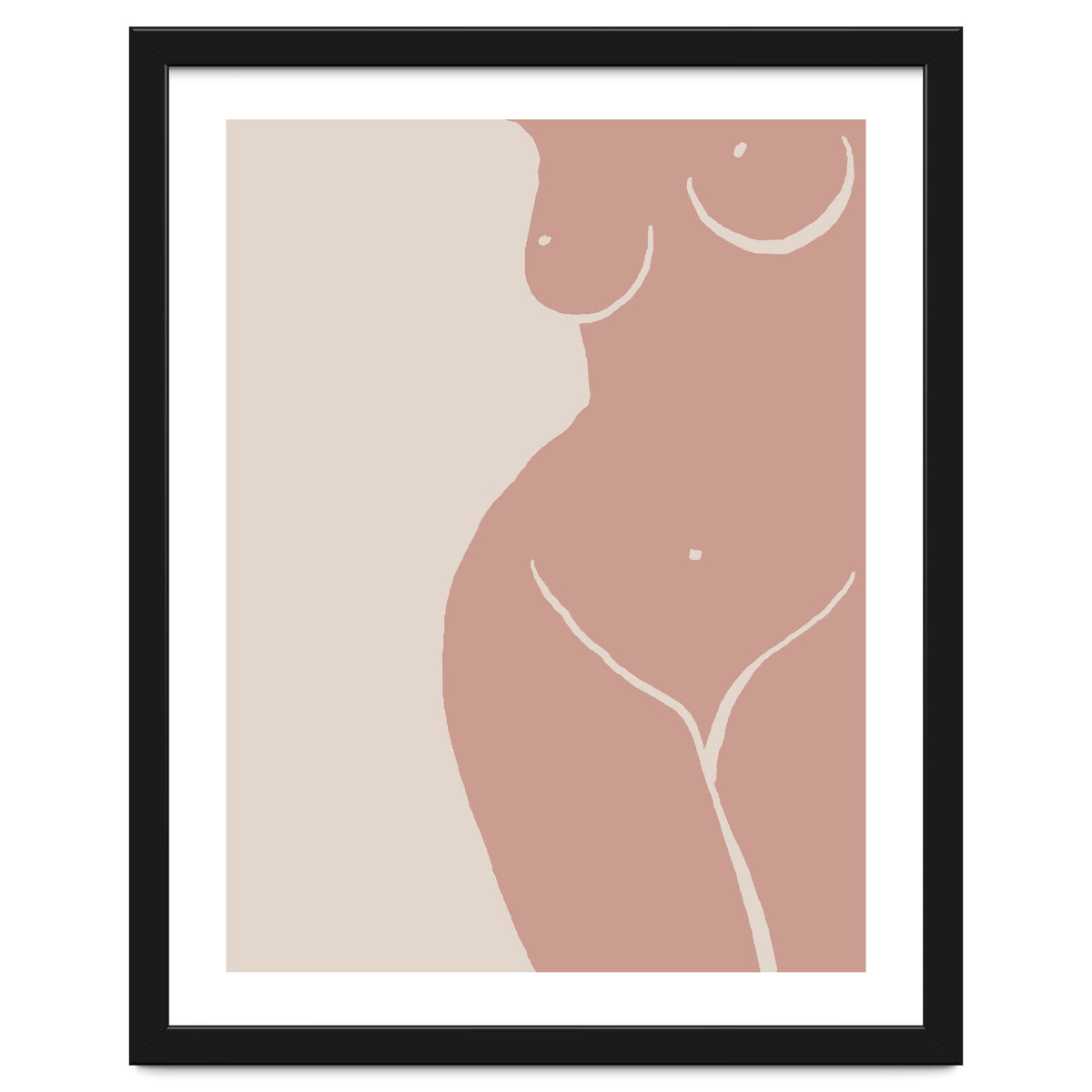 Female nude closeup line-a