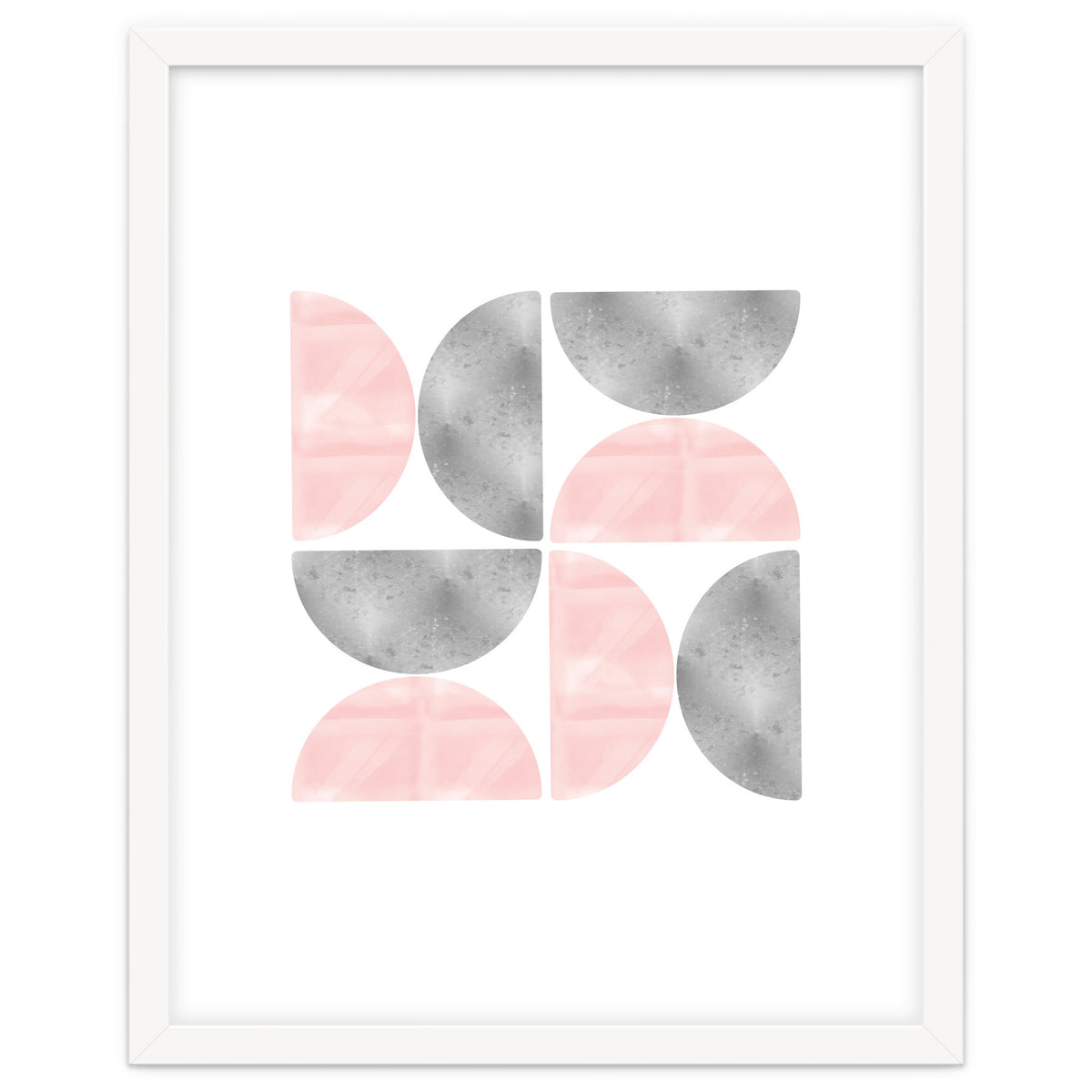 Half Moon Blush And Grey Abstract