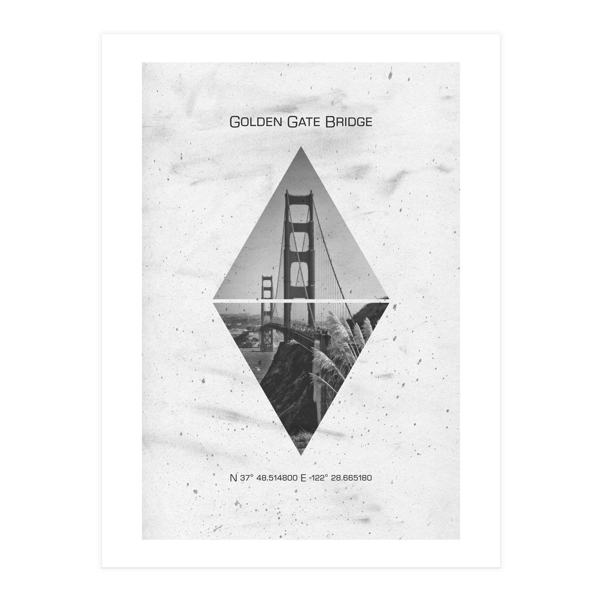 Coordinates SAN FRANCISCO Golden Gate Bridge (Print Only)