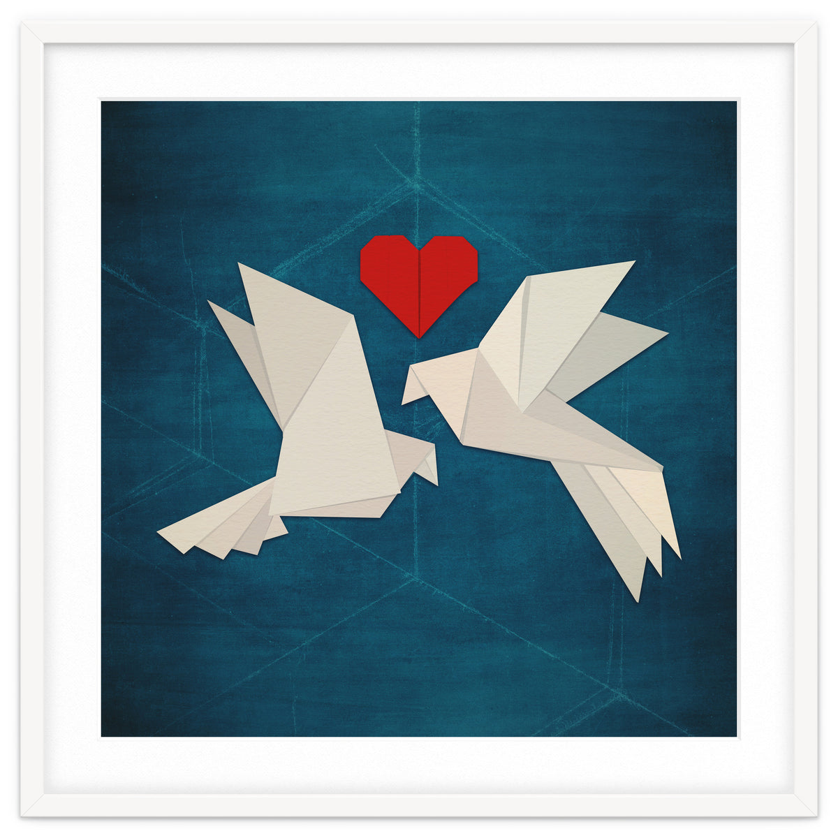 Origami love birds
