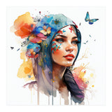 Watercolor Floral Arabian Woman #6 (Print Only) thumbnail