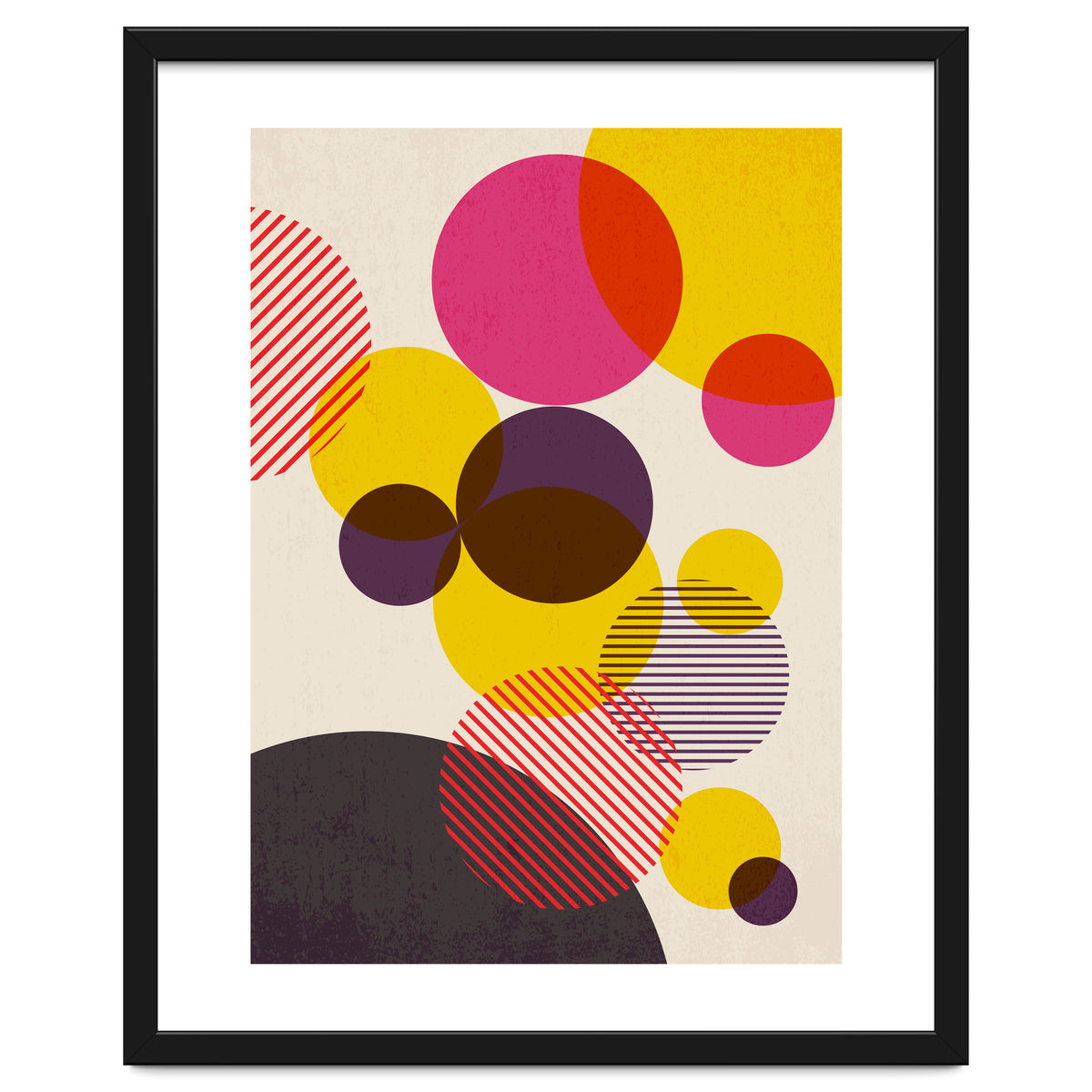 Dots in Yellow, Raspberry and Dark Purple