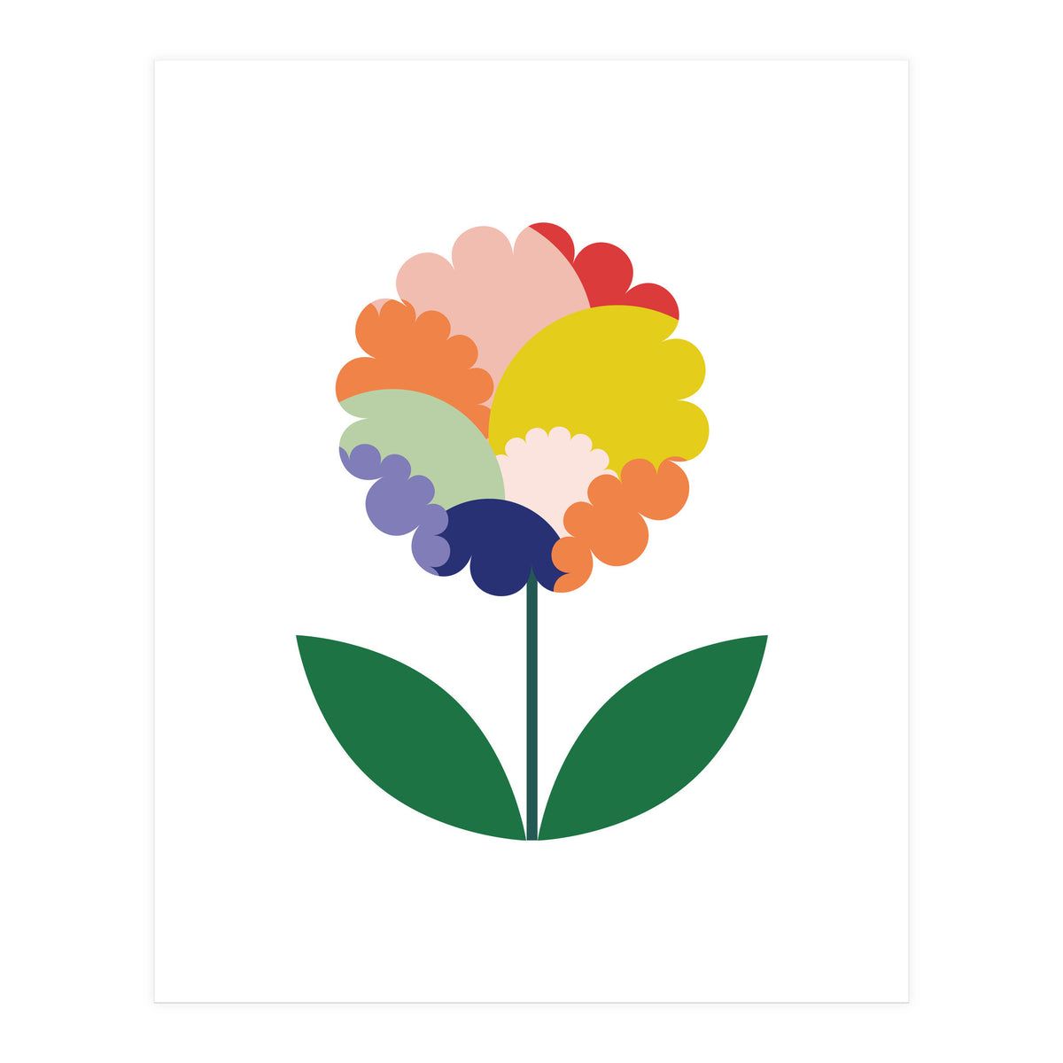 happy colorful flower (Print Only)