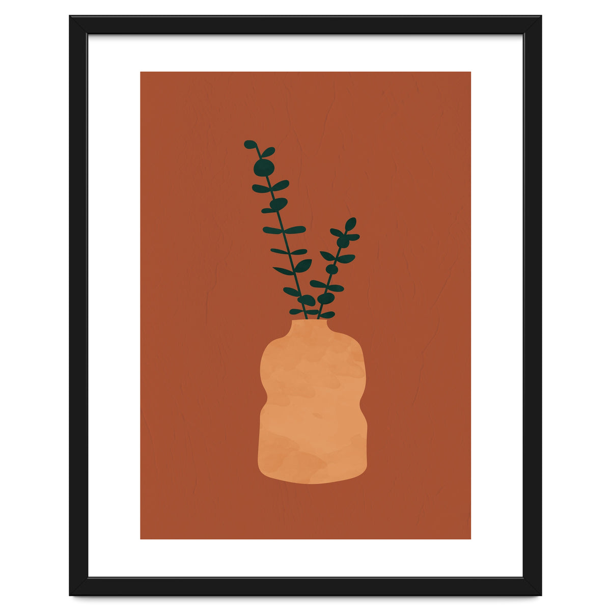 Terracotta Earth Tones Wall Decor Pottery Plant II