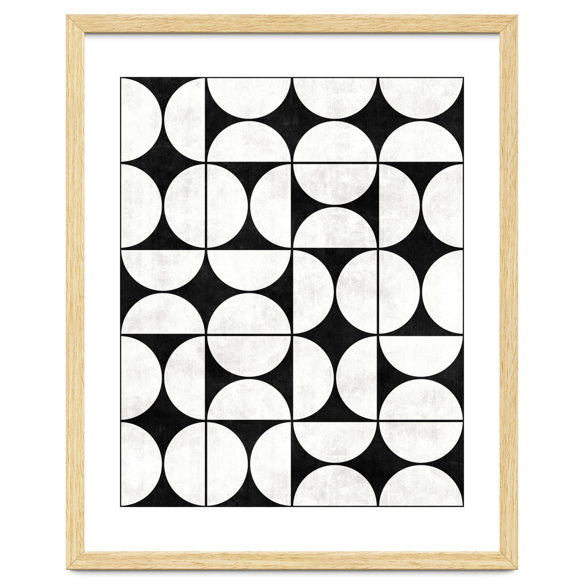 Mid-Century Modern Pattern No.2 - Black and White Concrete