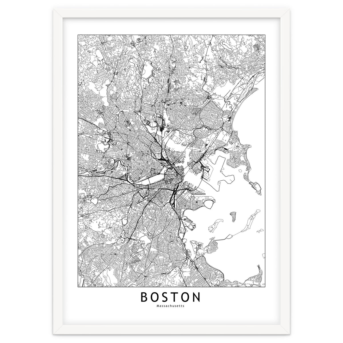 Boston White Map