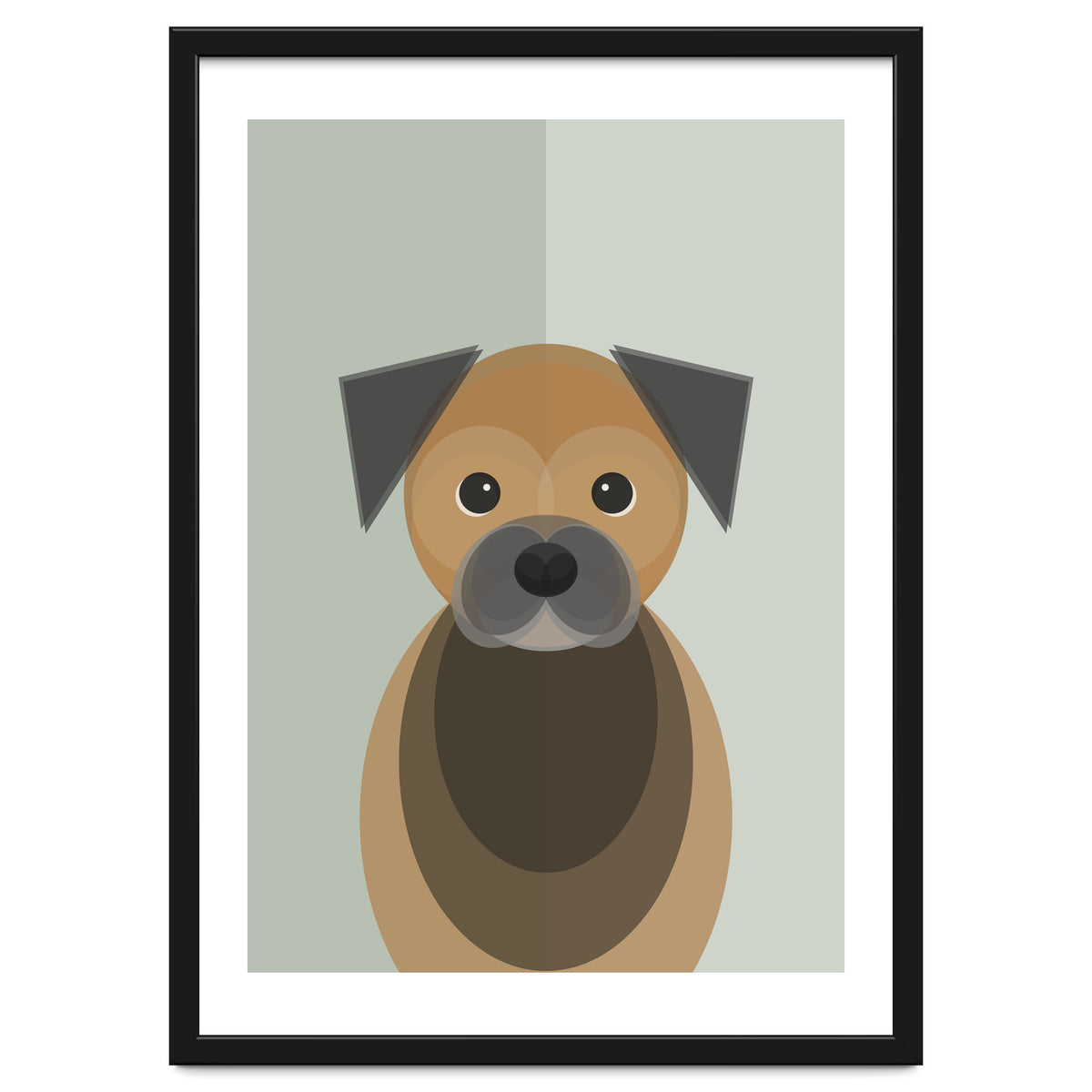 Mid Century Geometric Border Terrier Dog