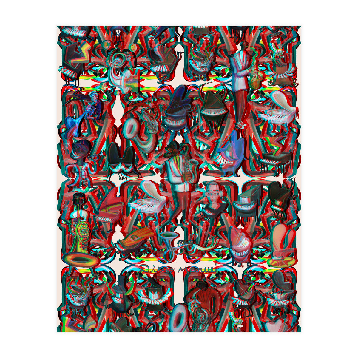 Formas 14 34 3d And Pianos (Print Only)