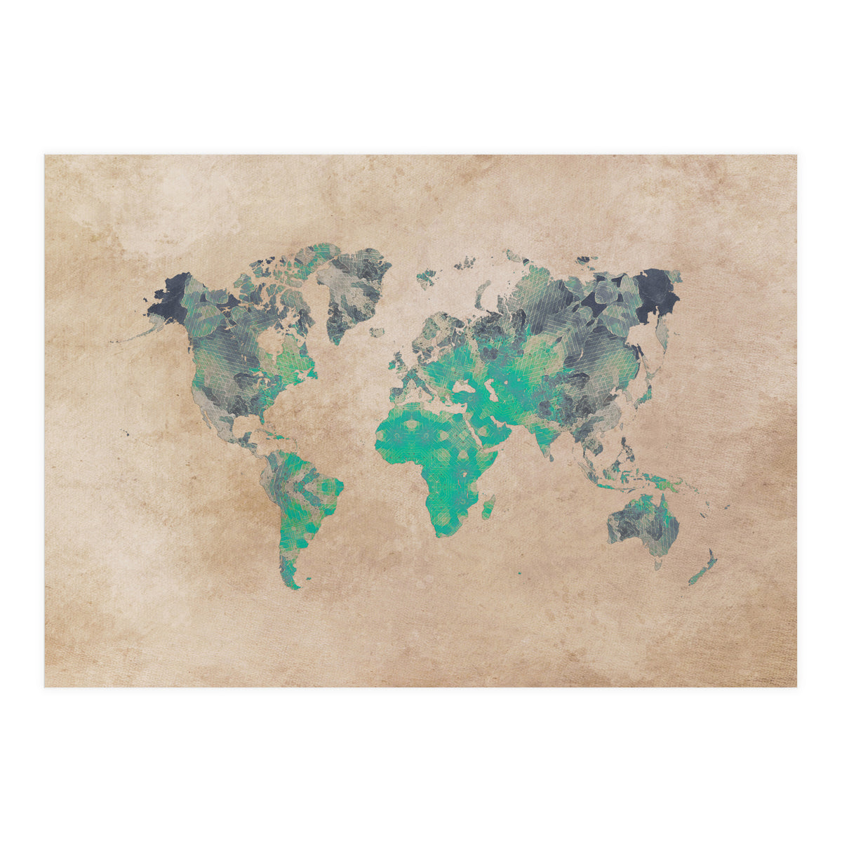 world map green (Print Only)