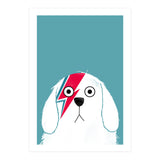 Doozal Dog Bowie White (Print Only) thumbnail