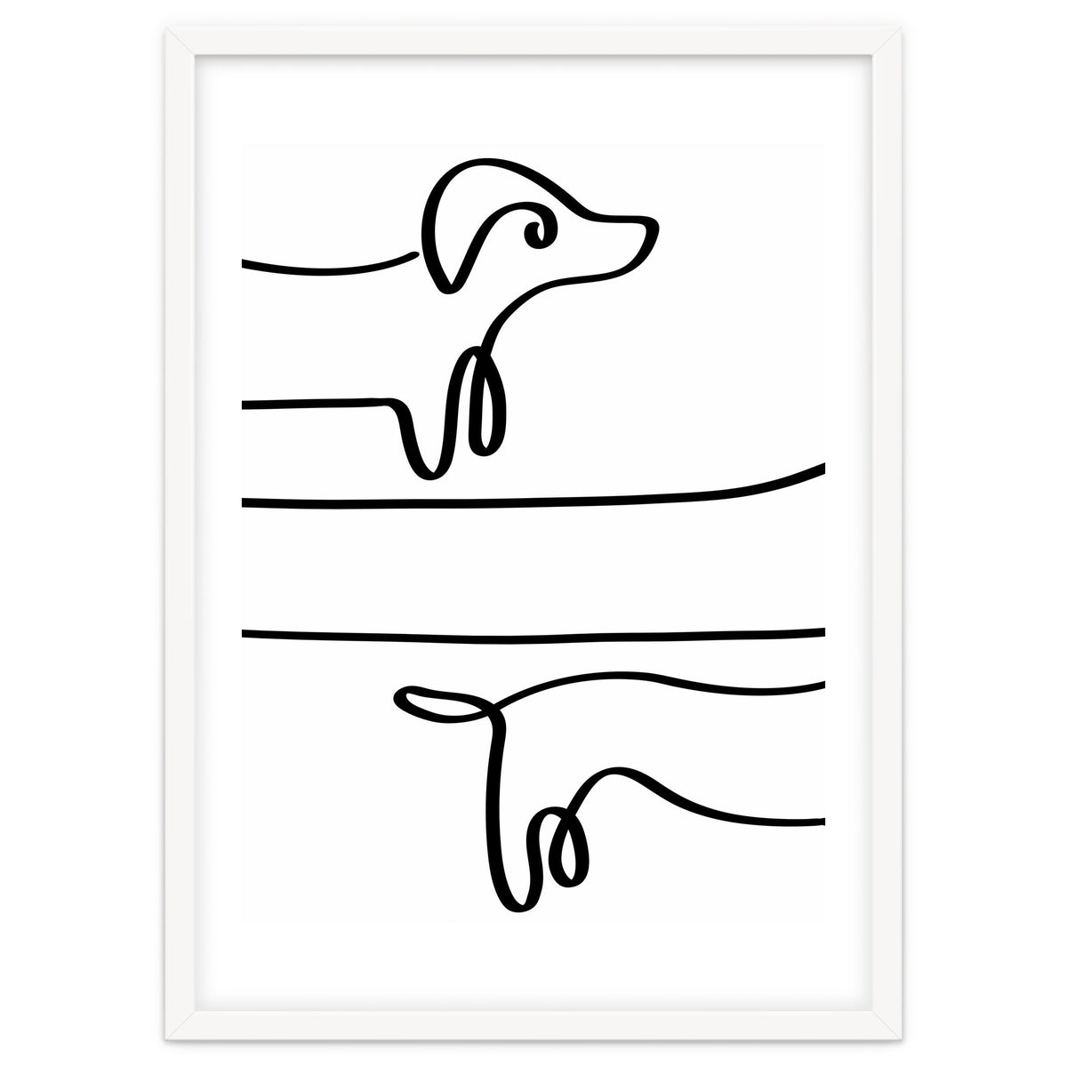 One Line Art Dachshund