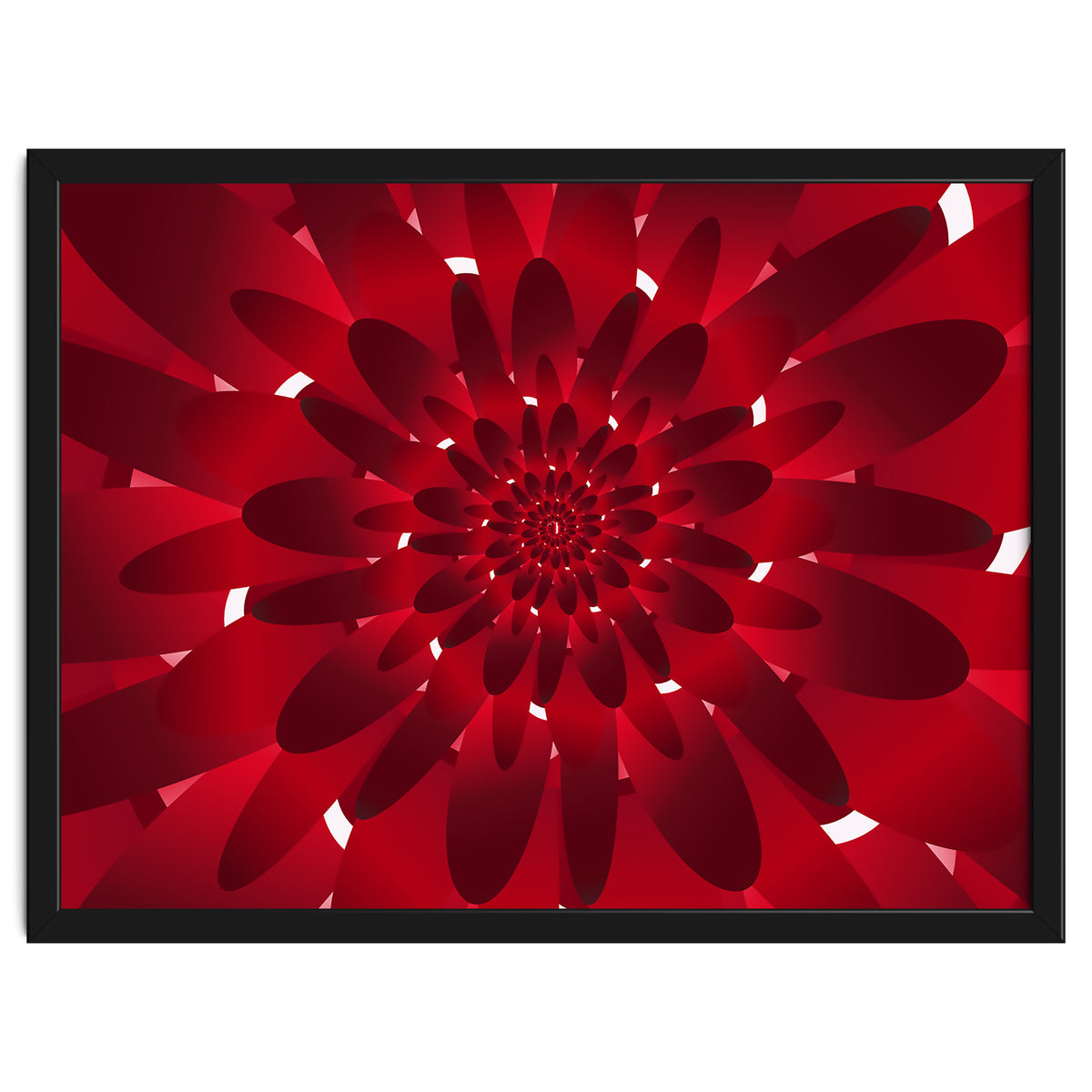 Abstract Modern Red Floral Design Art