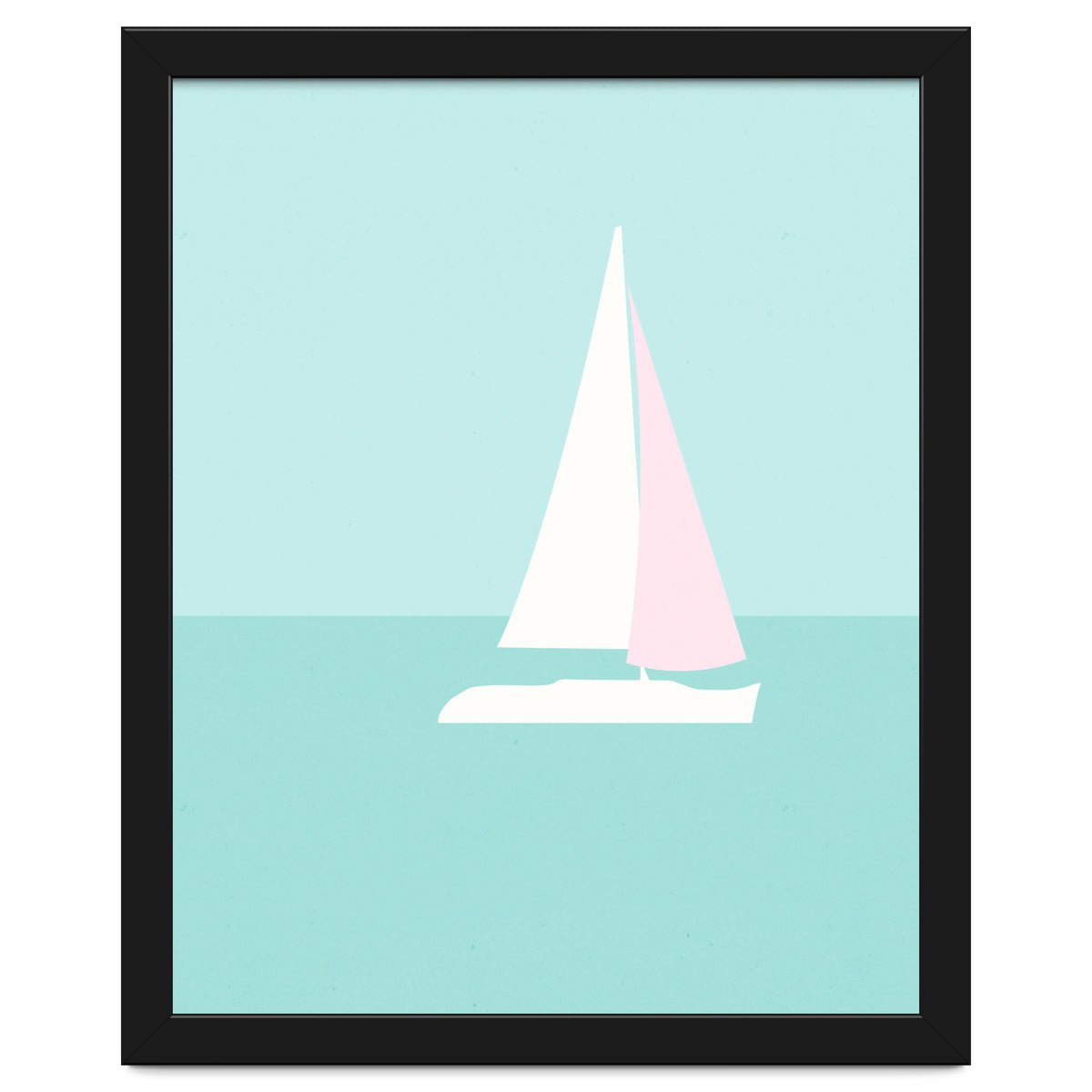 Minimal Sailboat - Turquoise Coast