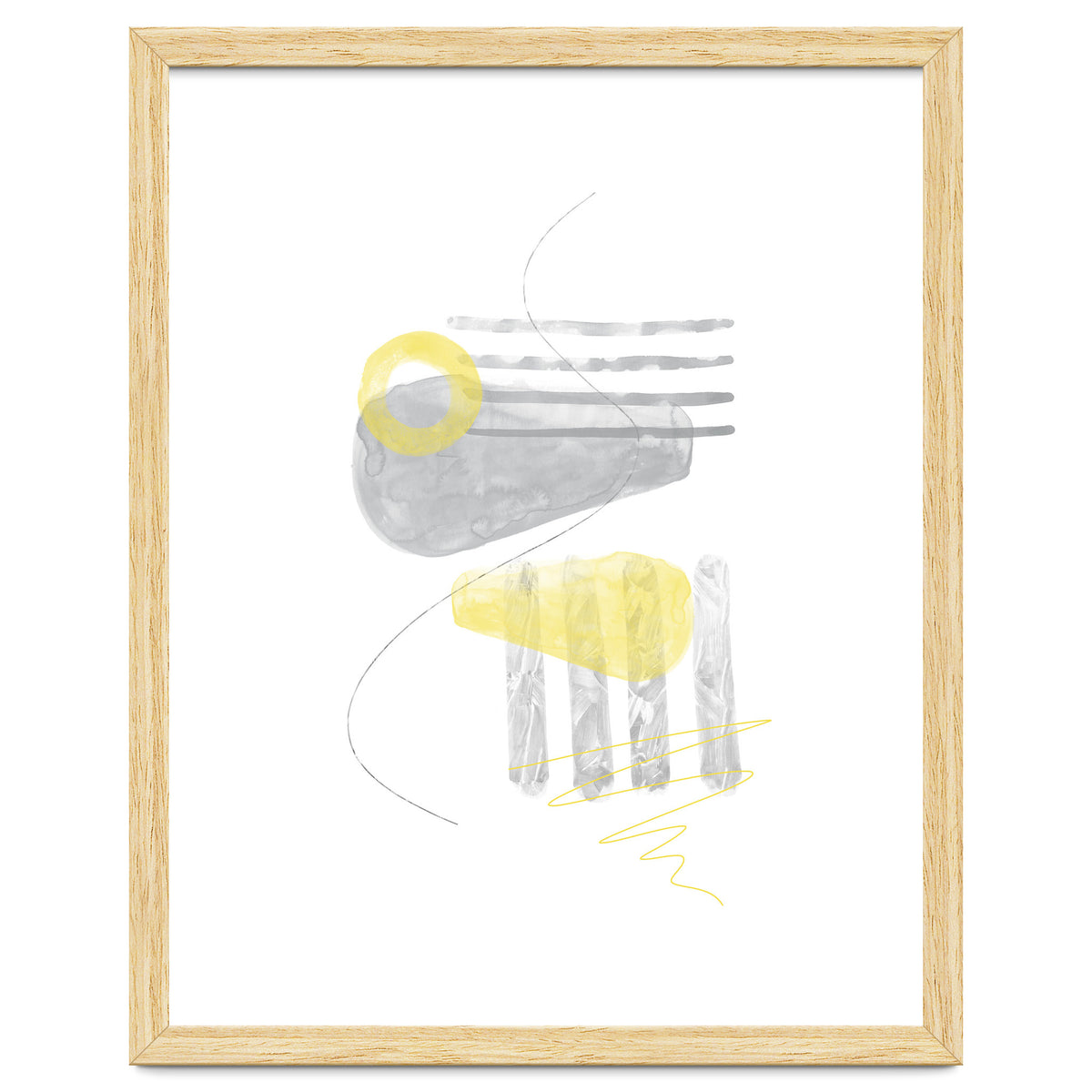 Watercolor Shapes No. 3 | Illuminating Yellow & Ultimate Grey