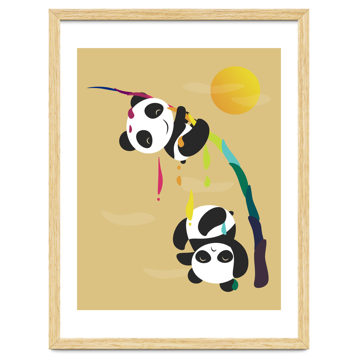 Pandas meet a strange rainbow