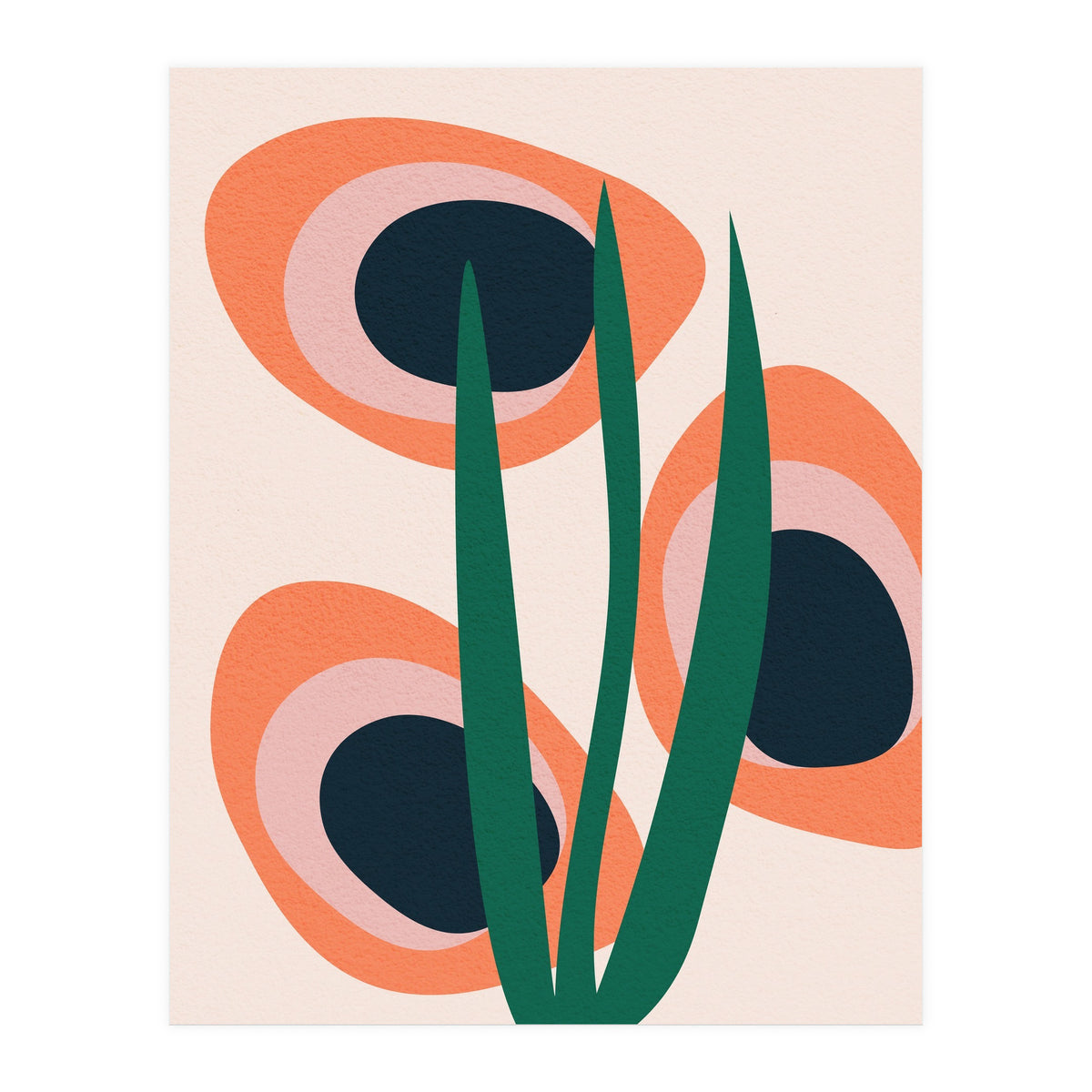 Abstract Mid Century Modern Scandinavian Leaf II (Print Only)